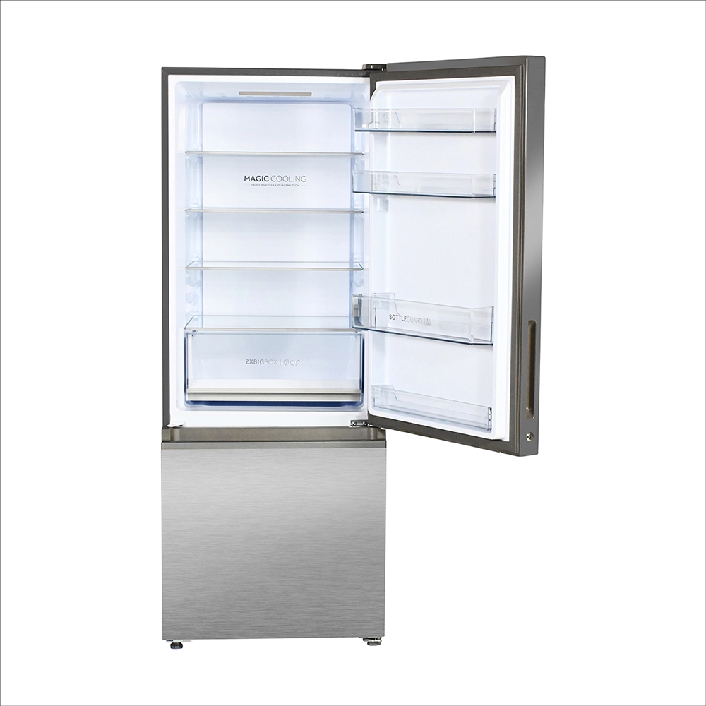 Haier 325L 3 Star Brushline Silver Bottom Mount Refrigerator